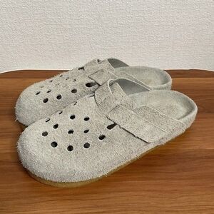 NWOB Brandblack Carrera Suede Slip On Clogs Slides Shoes Men Size 8 Gray Asphalt